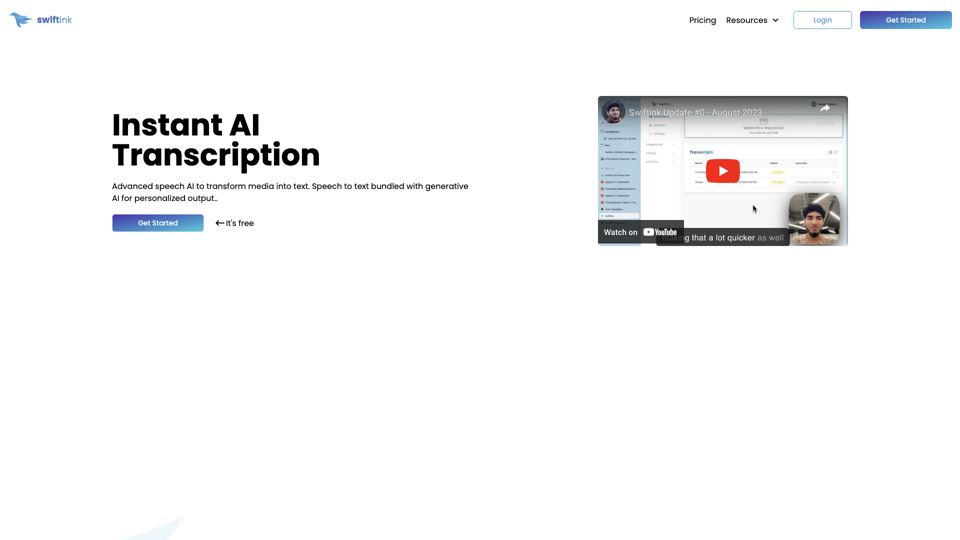 Swiftink site's screenshot