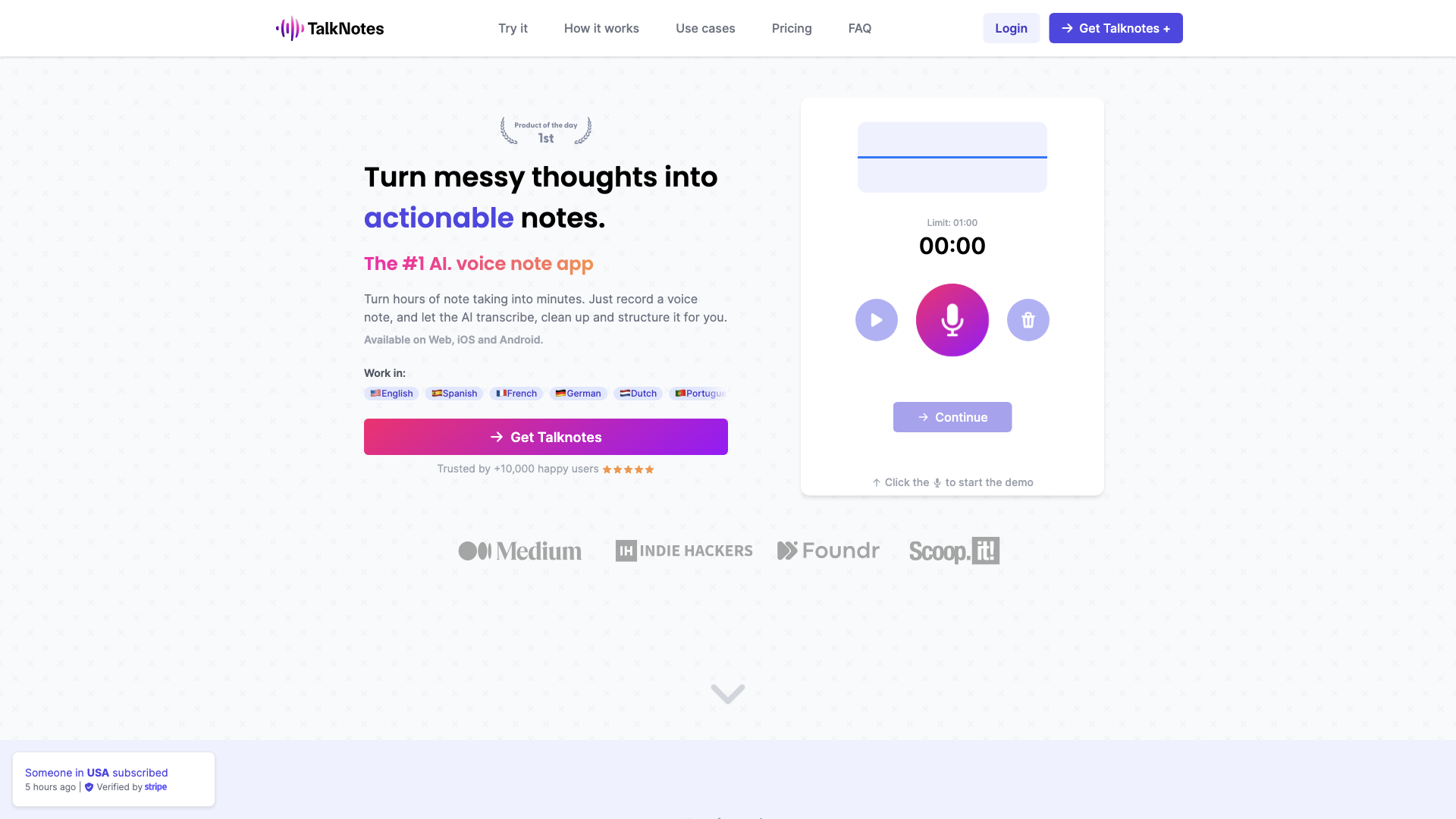 Talknotes - The #1 AI voice note app Talknotes - The #1 AI voice note app