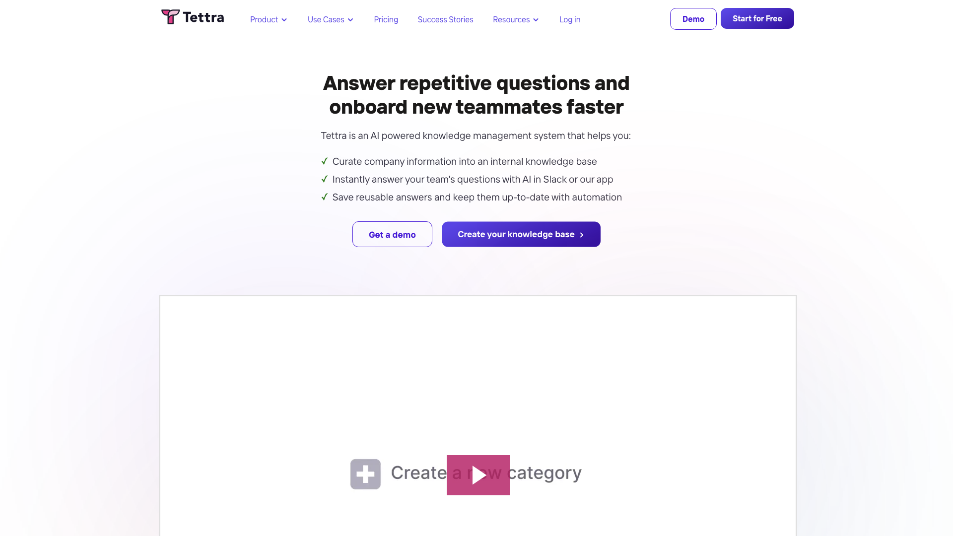 Tettra | AI Internal Knowledge Base & Knowledge Management