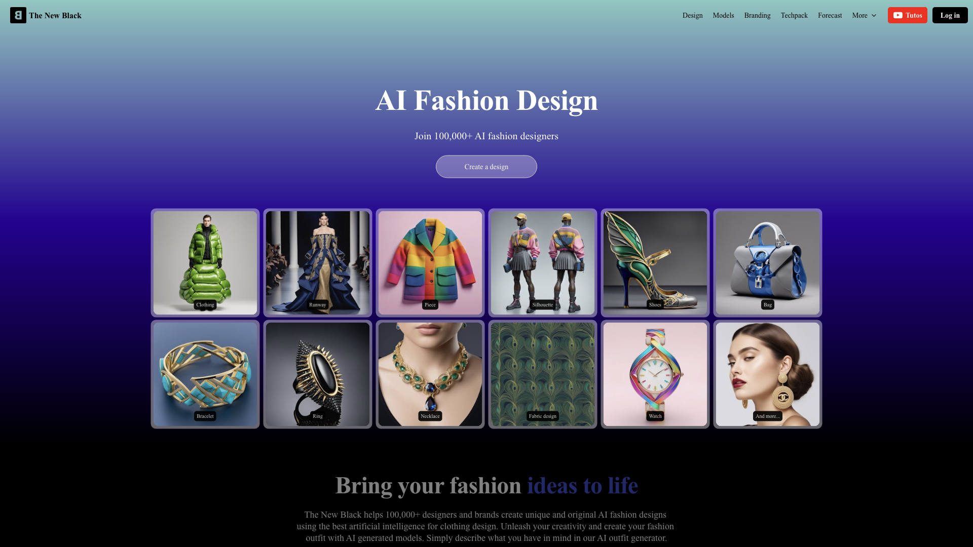 The New Black | AI Clothing Fashion Design Generator