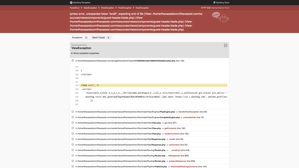 syntax error, unexpected token "endif", expecting end of file (View: /home/theoassistcom/theoassist.com/resources/views/components/guest-header.blade.php) (View: /home/theoassistcom/theoassist.com/resources/views/components/guest-header.blade.php) (View: /home/theoassistcom/theoassist.com/resources/views/components/guest-header.blade.php) (View: /home/theoassistcom/theoassist.com/resources/views/components/guest-header.blade.php) (500 Internal Server Error) site's screenshot