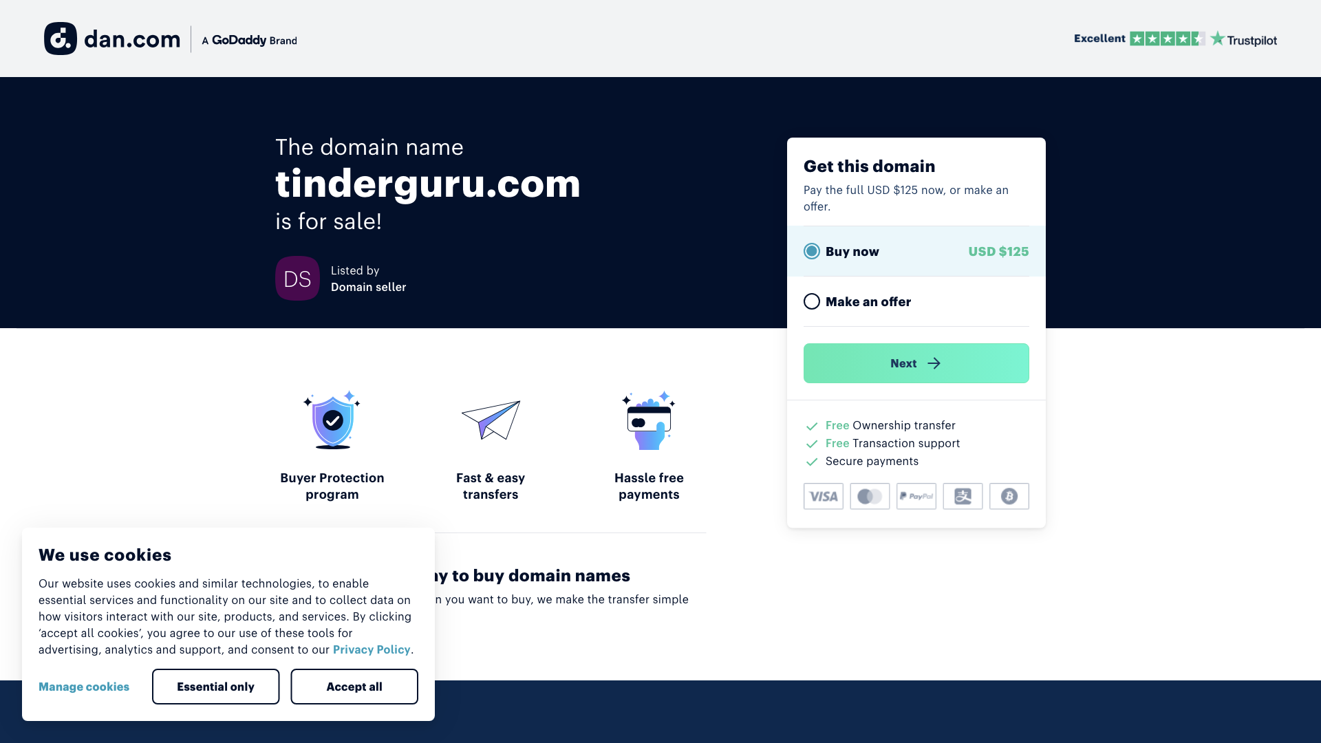 The domain name tinderguru.com is for sale