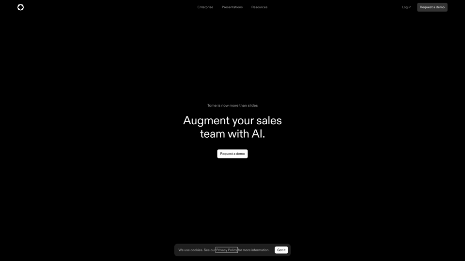 Tome – Augment your sales team with AI. site's screenshot