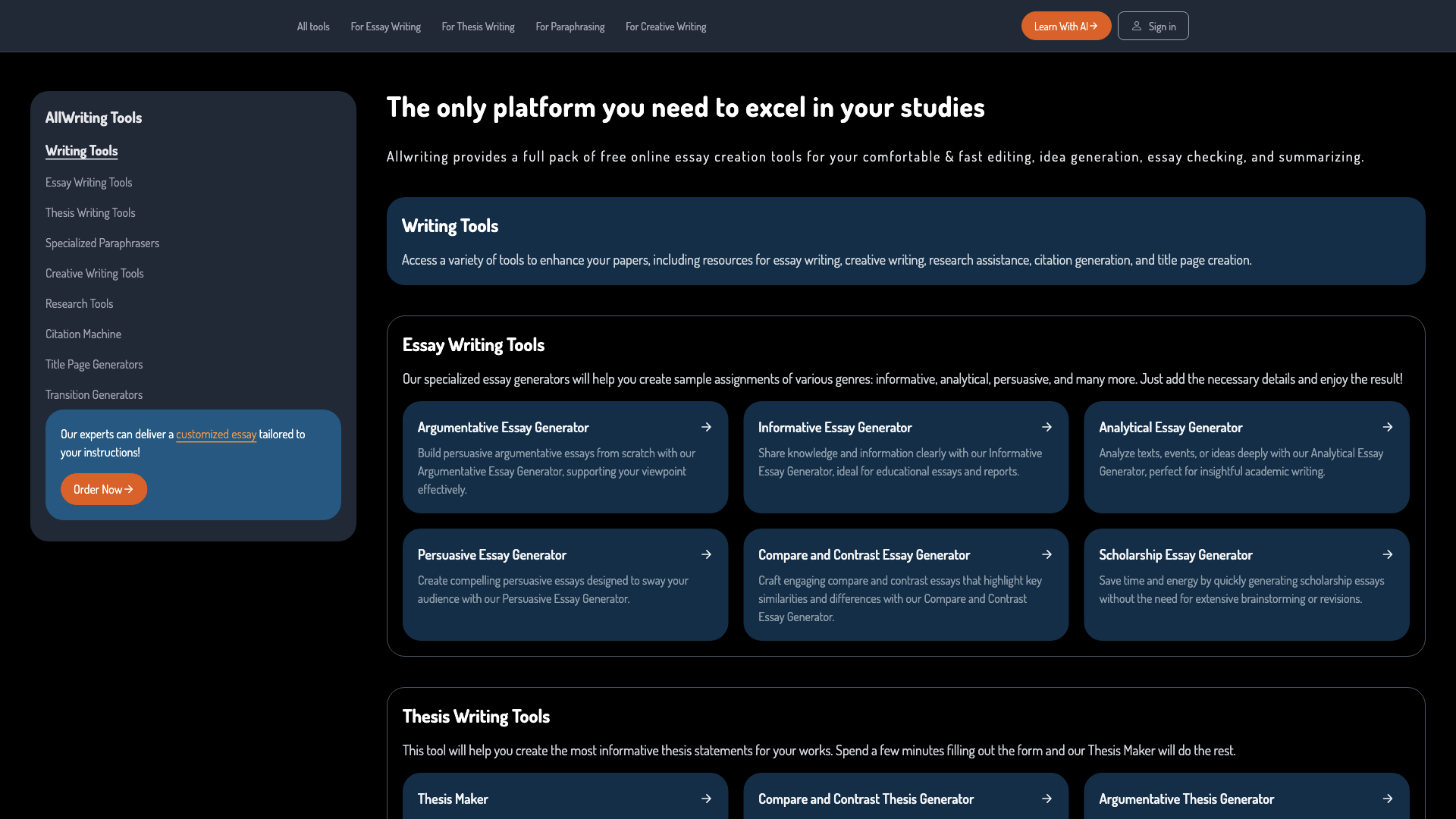 The Only Platform you Need to Excel in your Studies | AllWriting