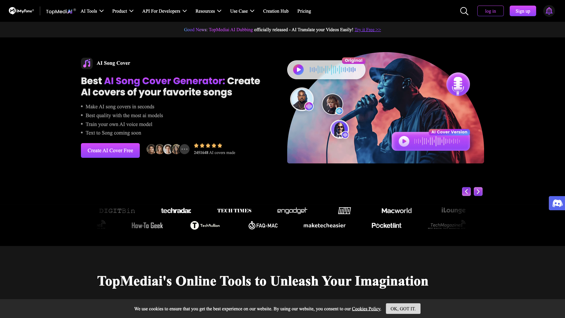 TopMediai: Premier Destination for AI-Powered Audio Tools & More