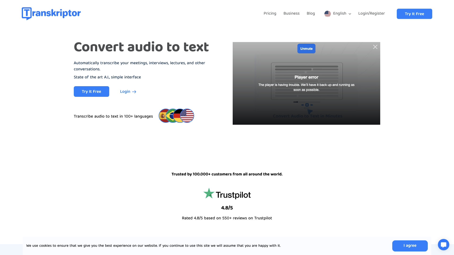 Transkriptor - Transcribe Audio to Text & AI Transcription