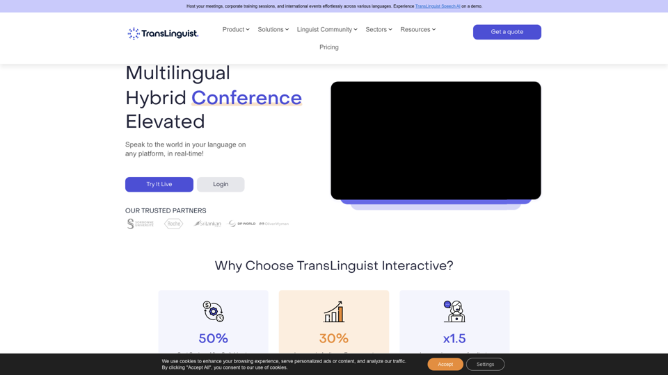Professional Translation and Interpreter Services | TransLinguist site's screenshot
