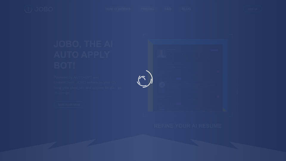 Home | JOBO, the AI Auto Apply Bot! site's screenshot