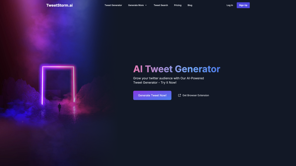 TweetStorm.ai - AI-Powered Tweet Generator site's screenshot