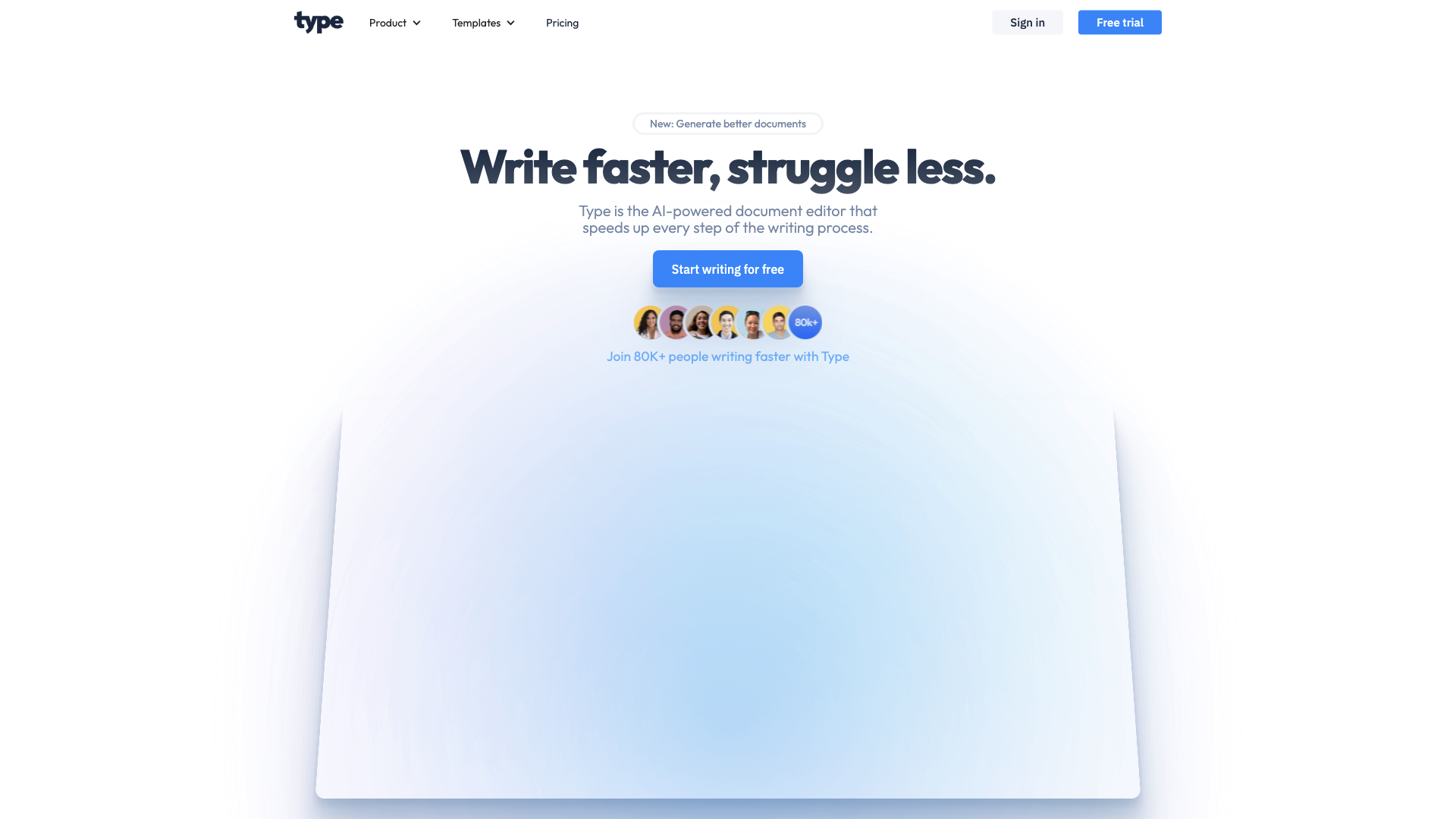 The AI-powered document generator and editor.