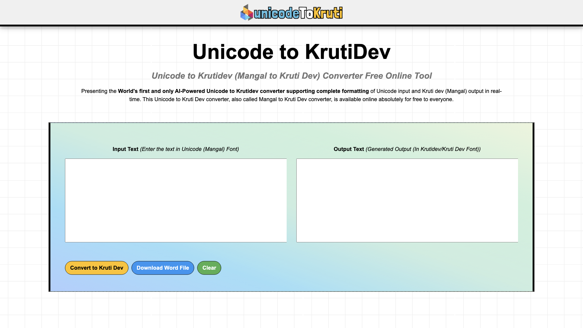 Unicode to Kruti Dev (Mangal to Krutidev) Converter Free Online Tool