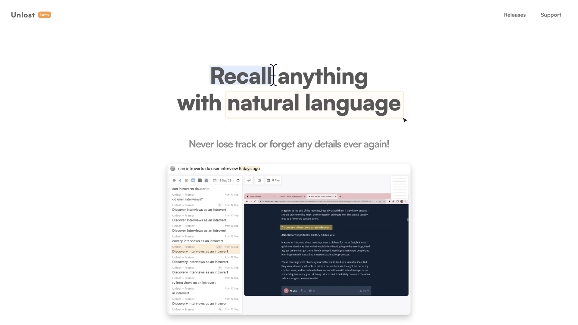 Unlost - Recall anything instantly with zero effort