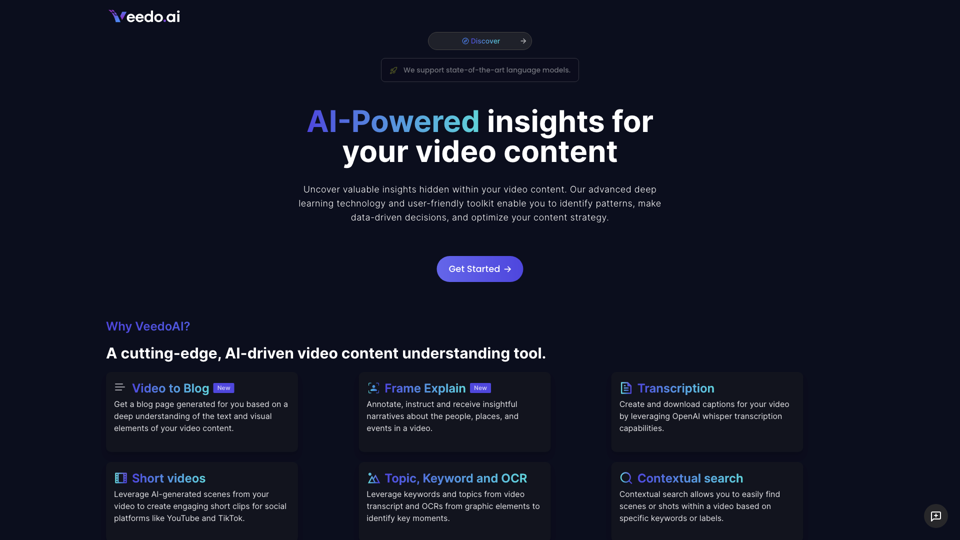 VeedoAI site's screenshot