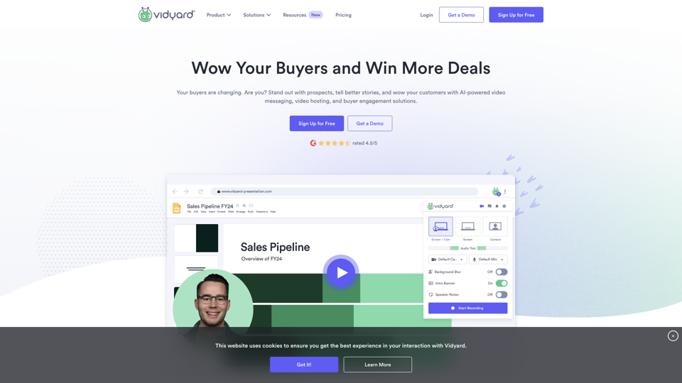 Vidyard - Video Tools for Virtual Sales and Marketing Teams site's screenshot