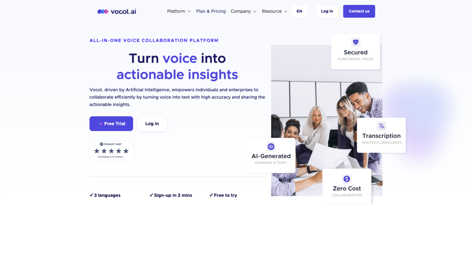 Vocol AI | Home site's screenshot