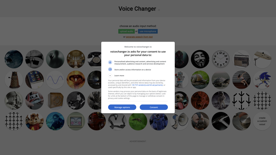 Voice Changer - Online & Free site's screenshot