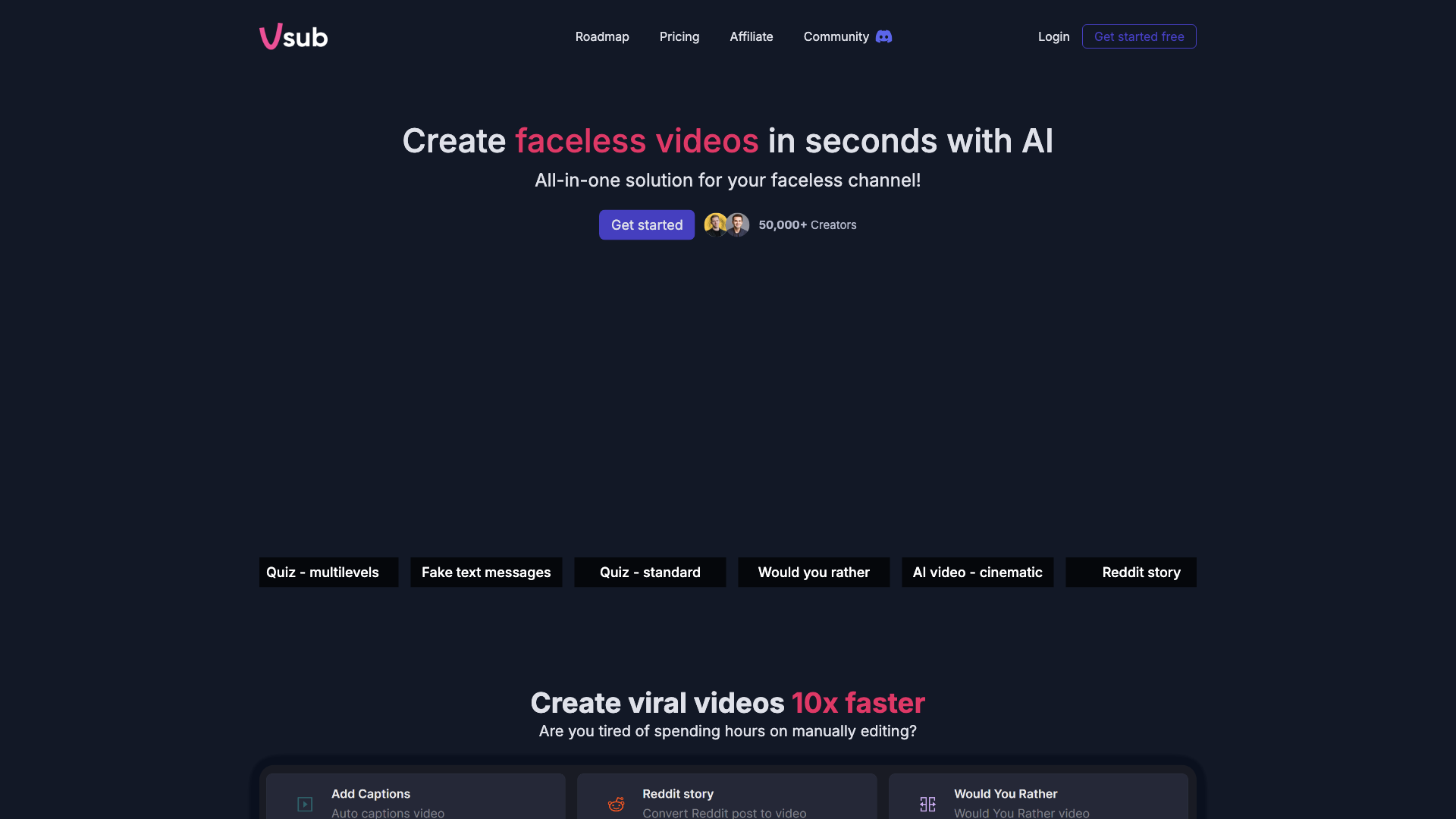 Vsub - Your faceless channel factory