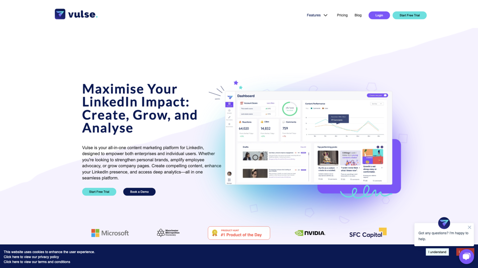 Vulse | LinkedIn Content Creation & Management Tool site's screenshot