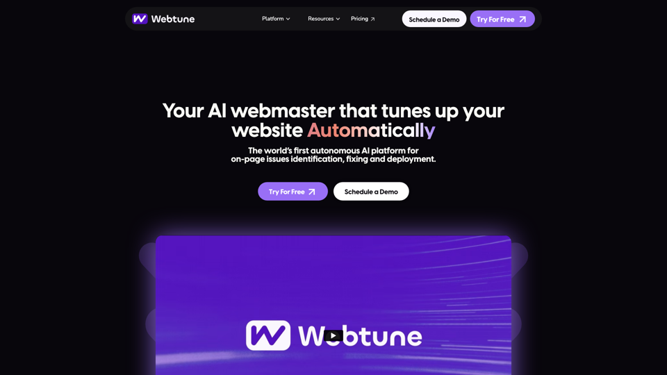 Webtune AI - Auto Identify & Deploy SEO issues in 1-click site's screenshot