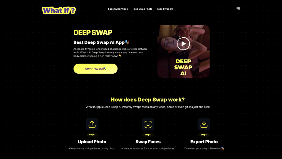 DEEPSWAP site's screenshot