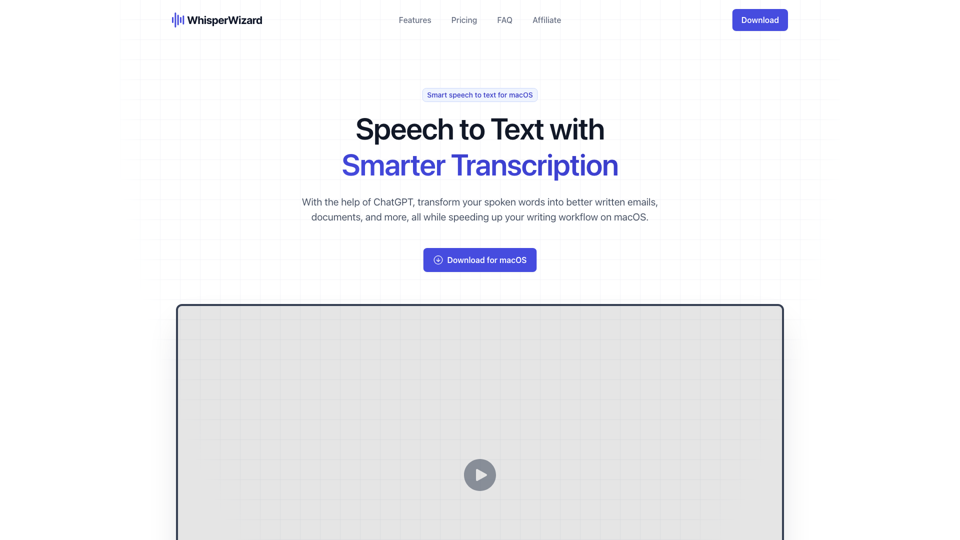 WhisperWizard - Speech to Text with Smarter Transcription site's screenshot