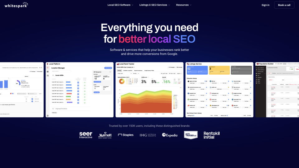 Local SEO Tools, Software, & Citation Services - Drive More Local Business With Whitespark site's screenshot