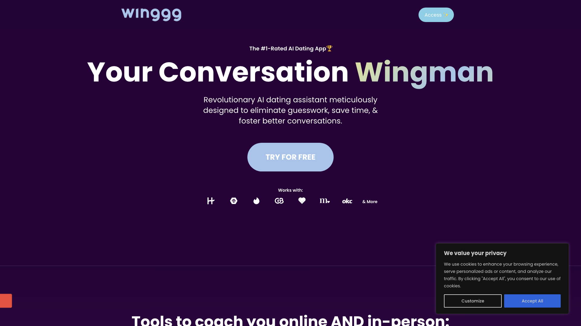 Winggg: #1 AI Wingman Dating Assistant - Get Free Rizz!
