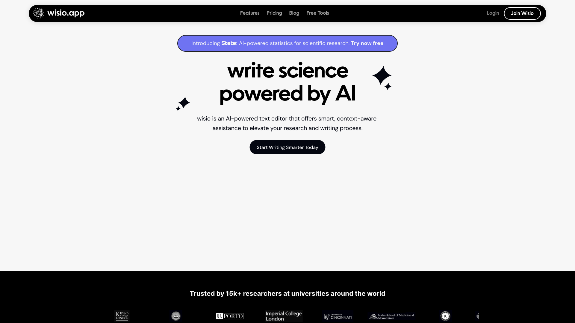 wisio | Write Science Powered by AI - AI for scientific writing