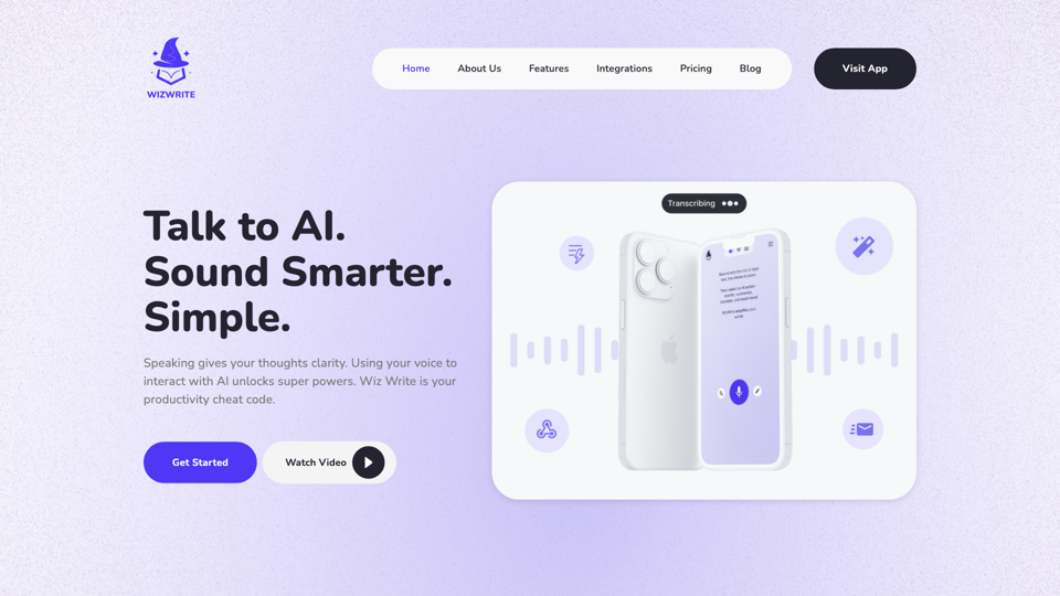 Wiz Write | Record, Rewrite, Wiz Write site's screenshot