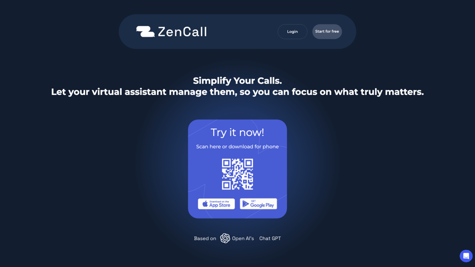 ZenCall.ai site's screenshot