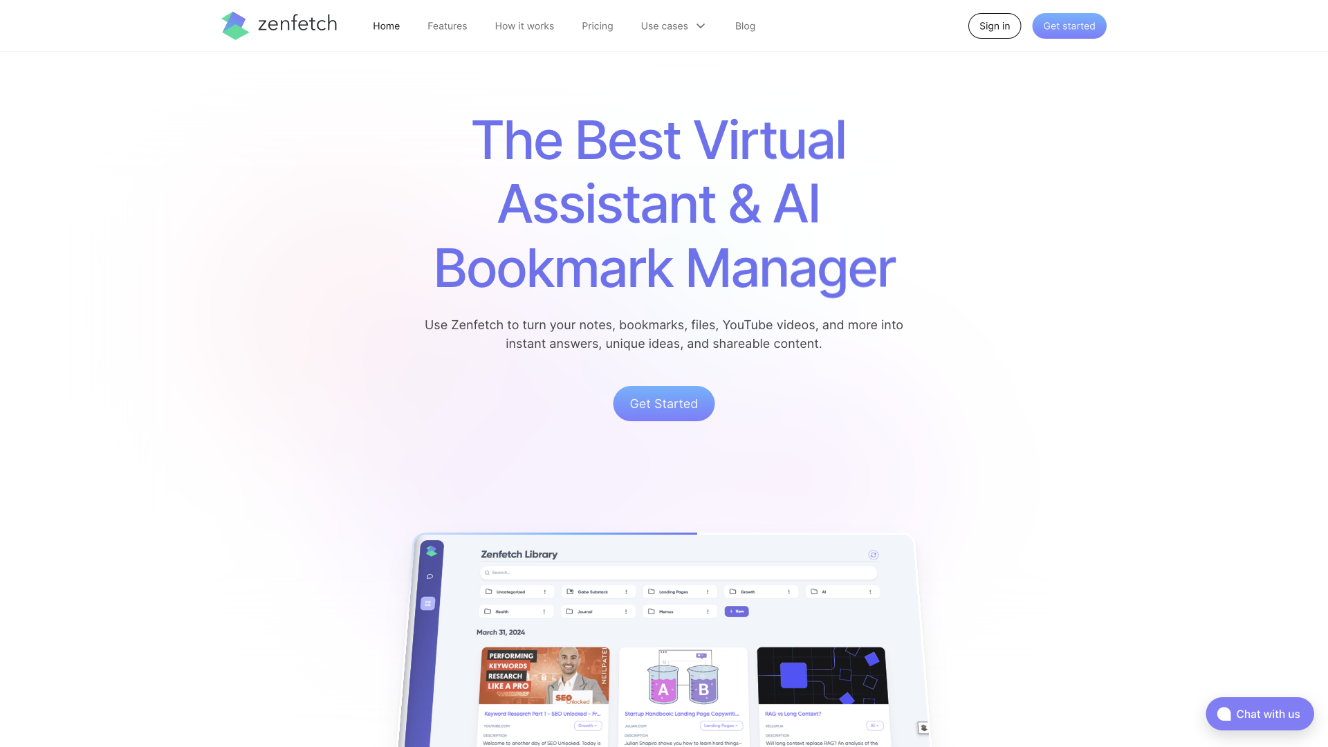 AI Bookmark Manager & Personal Assistant | Zenfetch