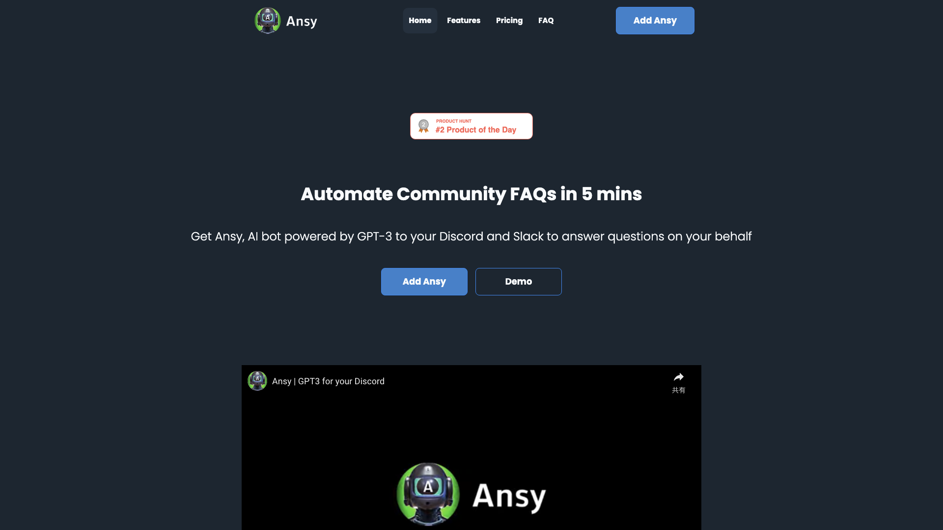 Ansy.ai | GPT-3 for your Community