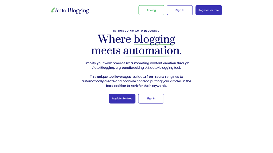 Auto Blogging | Automate your website blog. site's screenshot