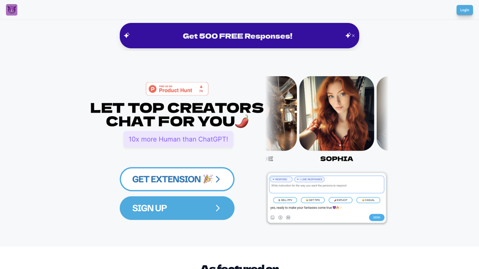 Chat on Onlyfans using AI | Onlyfans AI Chatbot | World's #1 Onlyfans Chatting Tool site's screenshot