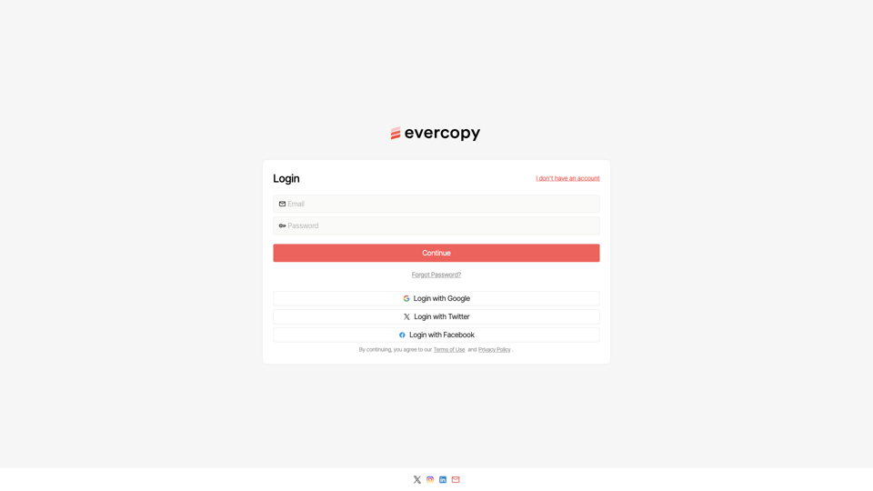 Evercopy | Dashboard site's screenshot