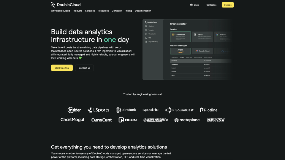 Build data analytics infrastructure in one day site's screenshot