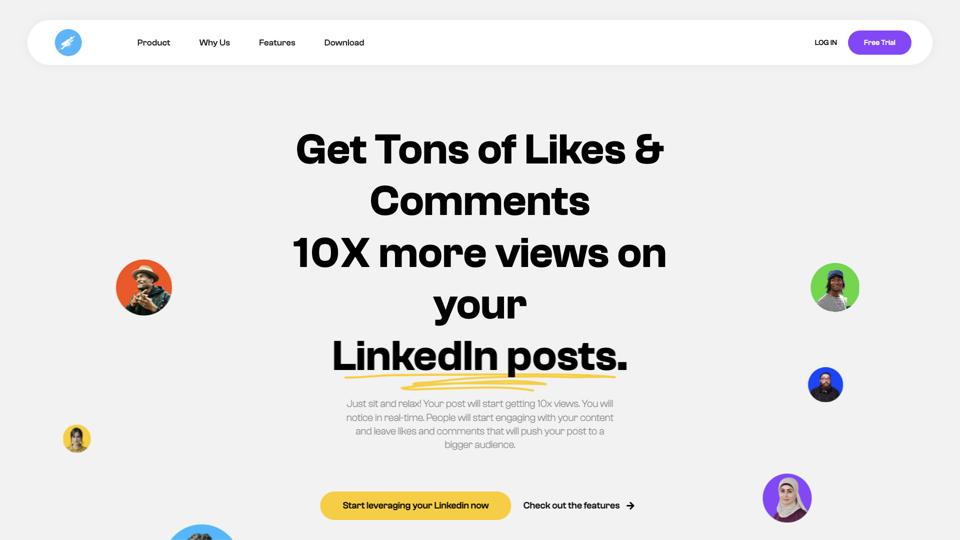 HyperClapper: LinkedIn Engagement Tool to 10x your views site's screenshot