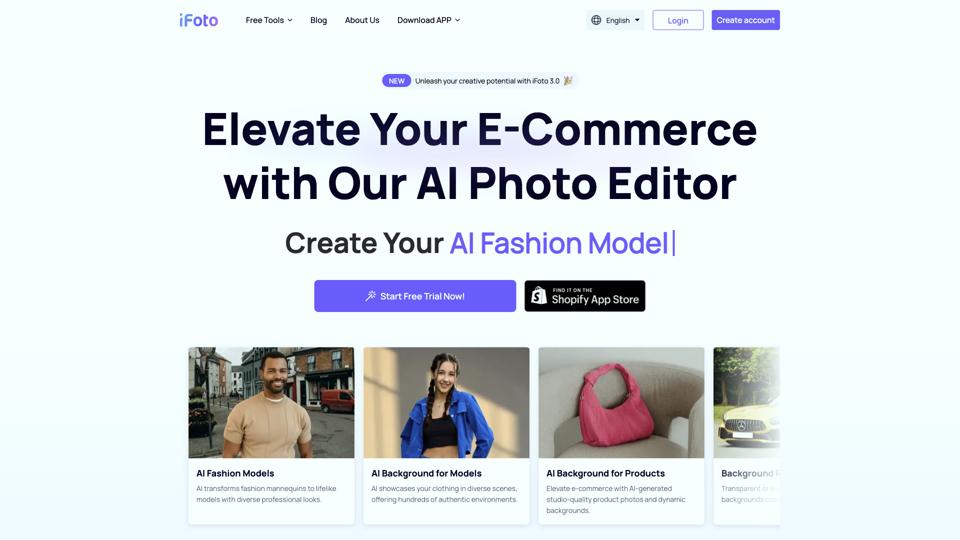 AI Photo Studio: Elevate Your E-Commerce with Our Magic Studio | iFoto site's screenshot