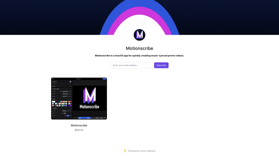 Motionscribe site's screenshot