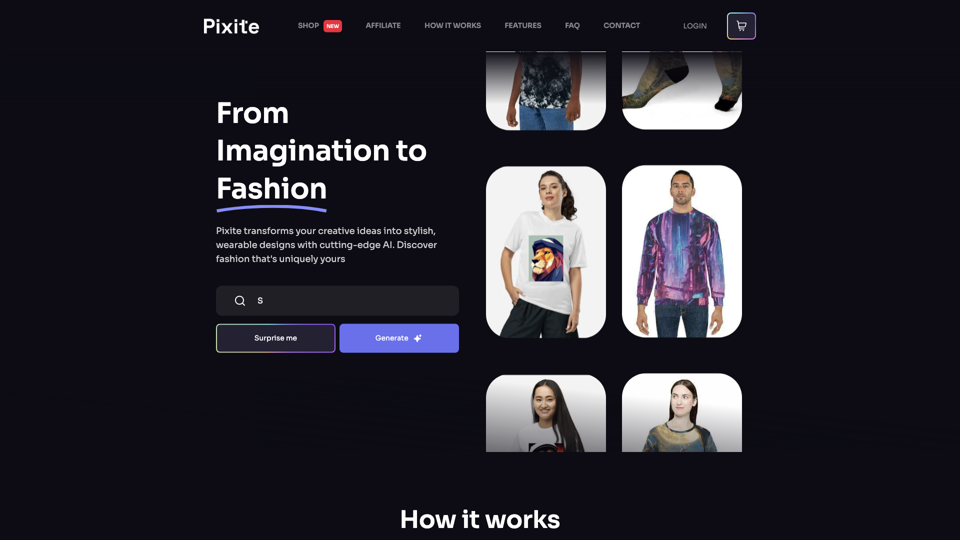 Pixite - Use the Power of AI to Make Your Own Style site's screenshot