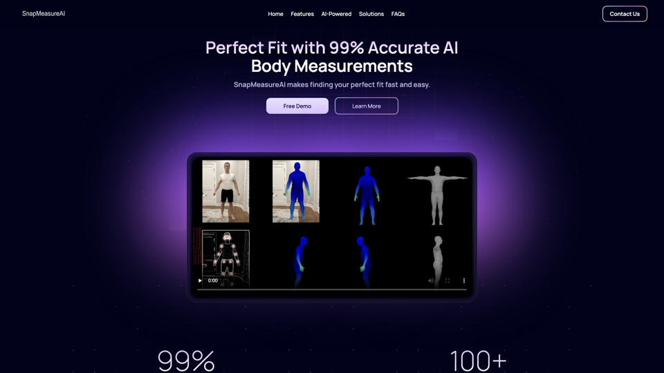 SnapMeasureAI: Body Measurement AI for the Perfect Fit site's screenshot