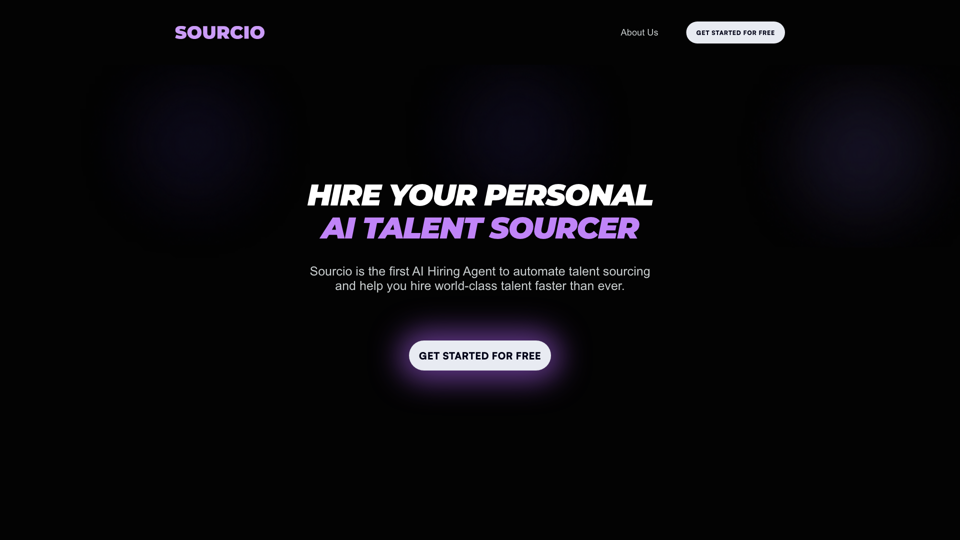 The First AI Hiring Agent site's screenshot