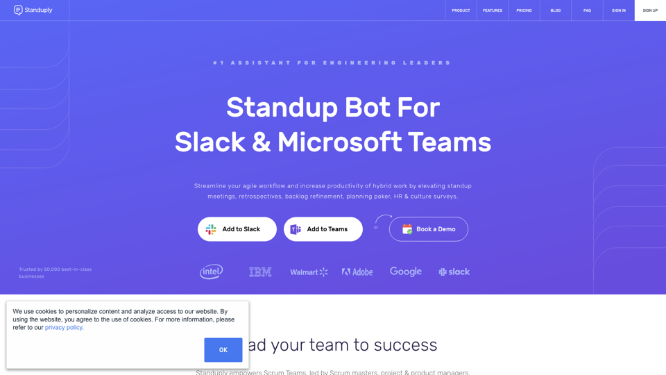 Standup Bot For Slack & Microsoft Teams site's screenshot