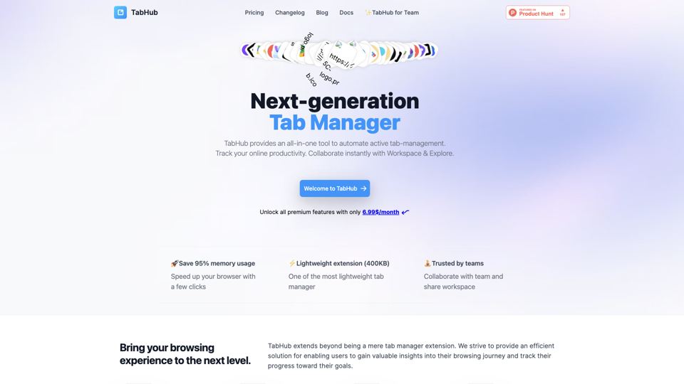 TabHub site's screenshot