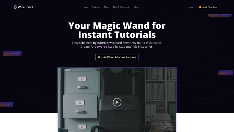 Wizardshot - Create AI-powered step-by-step tutorials in seconds. site's screenshot